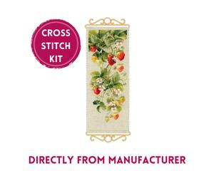 RIOLIS Counted Cross Stitch Kit With Wooden Hangers 1551 Strawberry, Wall Art