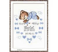 Riolis Cross Stitch Kit - 1124 - Boy Birth Announcement