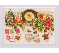 RIOLIS Cross Stitch Kit - 1903 - Christmas Shelf