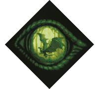 Riolis Counted Cross Stitch Kit - Dragon Eye, 7.75''X7.75'', Includes Zweigart 14ct. Black AIDA, Wool/Acrylic Threads, Needle, Instructions, Color Chart