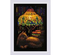 RIOLIS - Evening with Book 2281, Cross Stitch 21 x 30 cm, Cross Stitch Kit, Embroidery Drawings, Embroidery Kit, Cross Stitch Kit