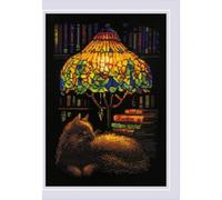 RIOLIS - Evening with Book 2281, Cross Stitch 21 x 30 cm, Cross Stitch Kit, Embroidery Drawings, Embroidery Kit, Cross Stitch Kit