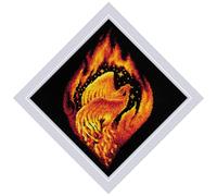 RIOLIS - Flaming Phoenix 2259, Cross Stitch Kits 7¾"x7¾, Cross Stitch Kits for Beginners & Advanced, Crossstitching Kits Adult, Counted Stitching Kits, Fantasy Embroidery Kit
