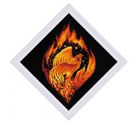 Riolis counted cross stitch kit "Flaming Phoenix", 20x20cm, DIY