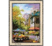 RIOLIS Flower Street Counted Cross Stitch Kit10.25-inch x 15-inch 14 Count, Acrylic, Multicoloured
