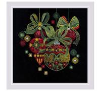 RIOLIS - Holiday Ornaments 2226, Christmas Blackwork Stitch Kits 9¾" x 9¾", Blackwork Kits for Beginners & Advanced, Blackwork Stitch Kits for Adults, Blackwork Kits, Embroidery Kit Christmas