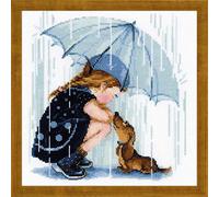 Riolis Kreuzstich-Set Unter dem Regenschirm