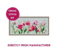 RIOLIS PREMIUM Counted cross stitch kit 100/052 Spring Tulips- Pastel Blooms
