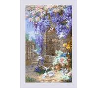 RIOLIS - Spring After E. Bidou 2279, Floral Cross Stitch Kits 11¾"x19¾, Embroidery for Beginners & Advanced, Crossstitching Kits Adult, Counted Stitching Kit