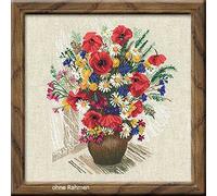 RIOLIS Summer Flowers and Poppies Cross Stitch Kit, Multi-Color