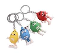 RioMan Cartoon chocolate bean keychain resin doll couple keychain men's and women's accessories bag pendant children's cute keychain (Color : WN957-4, Size : 6 cm)