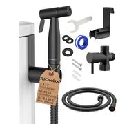 Rionox Bidet Sprayer - Adjustable Water Pressure Jet for Toilet, Handheld Bidet for Toilet, Easy Installation, Quality Stainless Steel, Durable Internals, Leakproof Design (Matte Black)