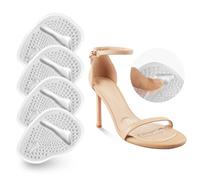 Riootlnm Metatarsal Pads, Ball of Foot Cushions, Heel Pads Inserts for Too Big Shoe, Reduce Foot Pain, No Slip Heel Grips Liners Shoe Pads for Loose Shoe, Blisters (2PairsClear)