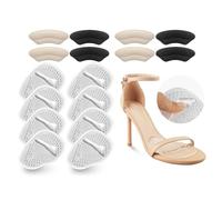 Riootlnm Metatarsal Pads, Ball of Foot Cushions, Heel Pads Inserts for Too Big Shoe, Reduce Foot Pain, No Slip Heel Grips Liners Pads for Loose Shoe, Blisters (8pairsclear)
