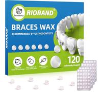 RioRand Orthodontic Wax for Braces Wax 120 Individual Hygienic Packaging Clear dental Wax Dots Portable and Easy to Tear Strawberry
