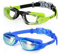RIOROO Kids Swimming Goggles, 2 Pack Swim Goggles Kids 6-14 Years for Boys Girls No Leaking Anti-fog 100% UV Protection, Anti-glare Swim Goggles,for Triathlon Other Summer Sports
