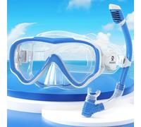 RIOROO Snorkel Set for Children - Anti-Fog and Leak-Proof Floating Goggles, Simple Breathing Dry Snorkeling, Waterproof for Boys, Girls, and Teenagers Aged 4-14