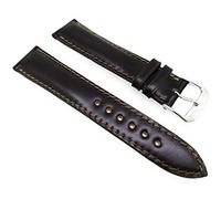 Rios Cordovan Chicago Watch Strap 22 mm Dark Brown - Mocha Full Bug Band Made in Germany
