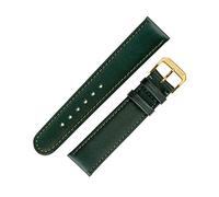 RIOS1931 Arizona Genuine Saddle Leather Hook-On Watch Strap for Fixed Bar Watches in Forest Green (18mm M, Gold Buckle)