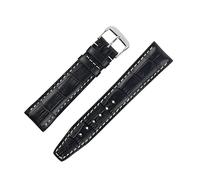 RIOS1931 Boston Alligator-Embossed Leather Watch Strap in Black (22mm, Gold Buckle)