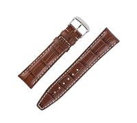 RIOS1931 Boston Alligator-Embossed Leather Watch Strap in Mahogany (19mm, Silver Buckle)