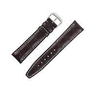 RIOS1931 Boston Alligator-Embossed Leather Watch Strap in Mocha (19mm, Silver Buckle)