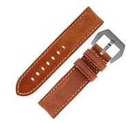 RIOS1931 Derby Genuine Vintage Leather Watch Strap in Cognac (24mm (22mm Buckle), USA Silver Buckle)
