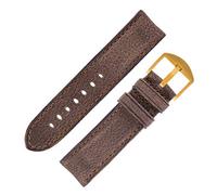 RIOS1931 Derby Genuine Vintage Leather Watch Strap in Mocha (24mm (24mm Buckle), Italy Gold Buckle)
