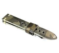 Rios1931 Infantery cowhide leather retro look strap, top quality military style, camouflage grey strap, 19 mm