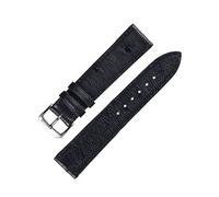 RIOS1931 Maison Genuine Ostrich Leather Watch Strap in Black (16mm, Silver Buckle)