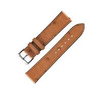 RIOS1931 MAISON Genuine Ostrich Leather Watch Strap in COGNAC (20mm, Silver Buckle)