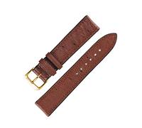 RIOS1931 Maison Genuine Ostrich Leather Watch Strap in Mahogany (18mm, Gold Buckle)