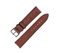 RIOS1931 Maison Genuine Ostrich Leather Watch Strap in Mahogany (18mm, Silver Buckle)