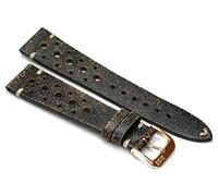 RIOS1931 Rallye Gold Vintage Cowhide Leather Watch Strap Handmade in Germany Robust 18 mm Rusty Brown