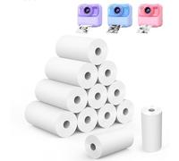 Riosin 12 Rolls Instant Camera Refill Print Paper for Kids, Photo Printer HD Printing Thermal Print Paper Rolls Fit for Most Kids Instant Camera (White-12)