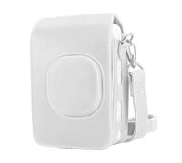 Riosin Instant Mini Liplay Camera Case，PU Leather Protective Case for Fujifilm Instax Mini Liplay Hybrid Camera with Adjustable Shoulder Strap (Misty White)