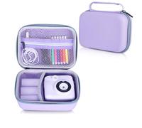 Riosin Kids Camera Case Compatible with ETIKEZ/TIATUA/CalineGam/ASTGMI/Gofunly/Hangrui/Himont/GREENKINDER/OPERHOO Kids Camera Instant Print, Hard Storage Case with Inner Pocket- Case Only (Purple)