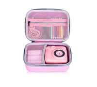 Riosin Kids Camera Case Compatible with ETIKEZ/TIATUA/CalineGam/Himont//MYSTILUCK/Manttely/GREENKINDER/CKATE/Hangrui Kids Camera Instant Print, Hard Storage Case with Inner Pocket-Case Only (Pink)