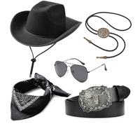 RIOSO Cowboy Outfit for Men Western Outfits Accessories Cowboy Costume Halloween Cosplay, Black, [INSUFFICIENT DETAILS]