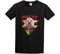 Riot Band USA Tour 81-82 Fire Down Under Retro Graphic T-Shirt Black Men's Tee