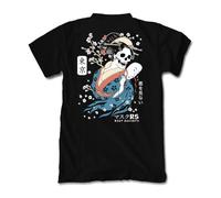 Riot Society Men's Short Sleeve Graphic and Embroidered Fashion T-Shirt, Geisha Face Off 2.0 (Black), Large