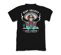 Riot Society Men's Short Sleeve Graphic and Embroidered Fashion T-Shirt, The Last Fiesta Vaquera Cowgirl (Black), Medium