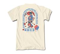 Riot Society Men's Short Sleeve Graphic Fashion T-Shirt, Geisha Yin Yang Boombox (Gildan 2000) (Natural), XXL