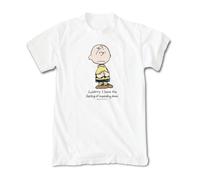 Riot Society Men's Short Sleeve Graphic Fashion T-Shirt, Peanuts Charlie Brown Impending Doom (White), Large