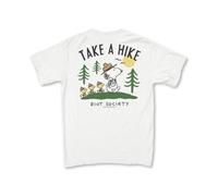 Riot Society Womens Short Sleeve Graphic Fashion T-Shirts, Peanuts Snoopy Take a Hike (White Comfort Colors), M