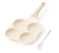 RIOVARM Induction Omelette Pan Ceramic Non Stick Egg Frying Pan Small Frying Pan for Induction Hob 4-Cup Round Shaped Skillet Pans Creative Cute Breakfast Pan Healthy Pan PFOA Free