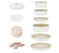 RIOVARM Induction Pots and Pans Set with Removable Handles, Non-Stick Ceramic Stackable Cookware Set with Silicone Lids, Space-Saving Pot & Pan Sets without PFOA, Frying Pan, Casseroles