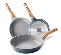 RIOVARM Non Stick Frying Pan Set, Ceramic Frying Pans for Induction Hob, 20cm 24cm 28cm Skillet Pans, Small Egg Pan, Non Toxic Omelette Pan, Cooking Pans, PFOA Free Cookware Set