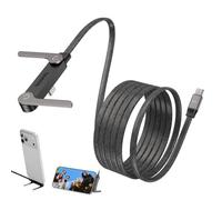 RIOVII Invisible Stand Type-C Charger, 240W PD Fast Charging Cable for Desk, Flat Phone Charger 90 Degree Right Angle Plug T Shaped Foldable Stand Multi Functional Cord Black 4.9