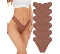 Riozz Seamless Bikini Cheeky Panties for Women Soft V-Cut No Show Hipster Breathable Stretch Invisibles Panties 6 Pack S-XL, Multicolor-04(6 Pack), S